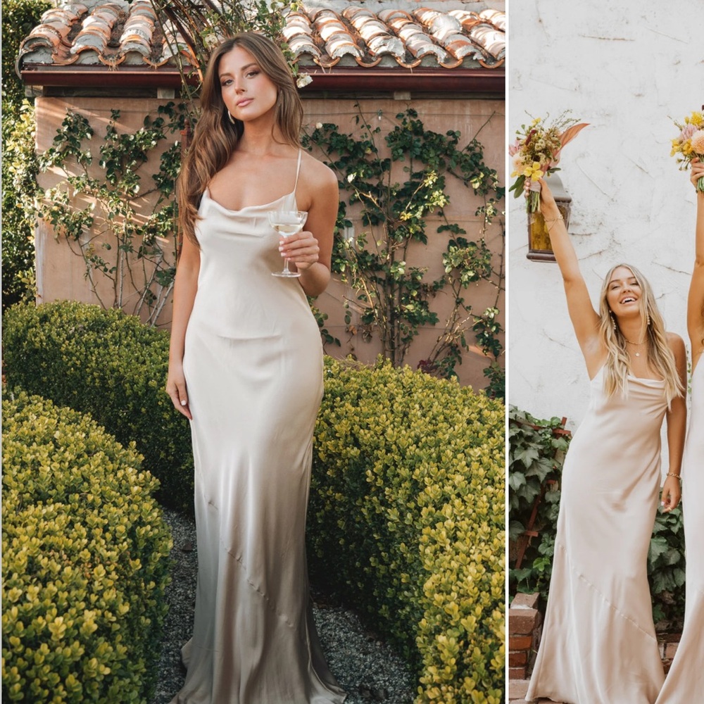 Champagne bridesmaids dress
